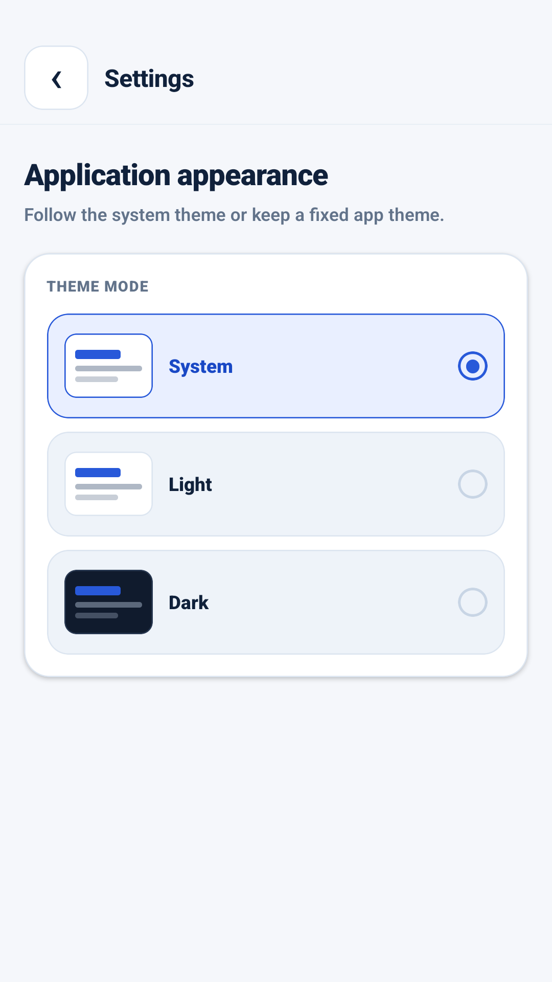 Postavke teme AppMetrica Viewer